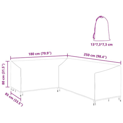Gartenmöbelabdeckung 250 x 180 x 80 cm 210D Oxford Stoff