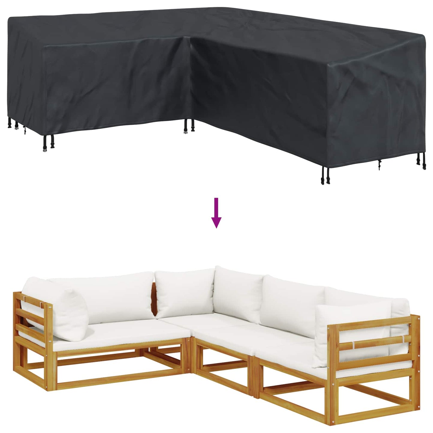 Gartenmöbelabdeckung 250 x 180 x 80 cm 600D Oxford Stoff