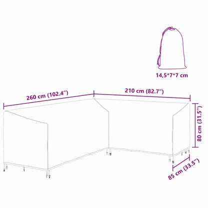 Gartenmöbelabdeckung 260 x 210 x 80 cm 210D Oxford Stoff