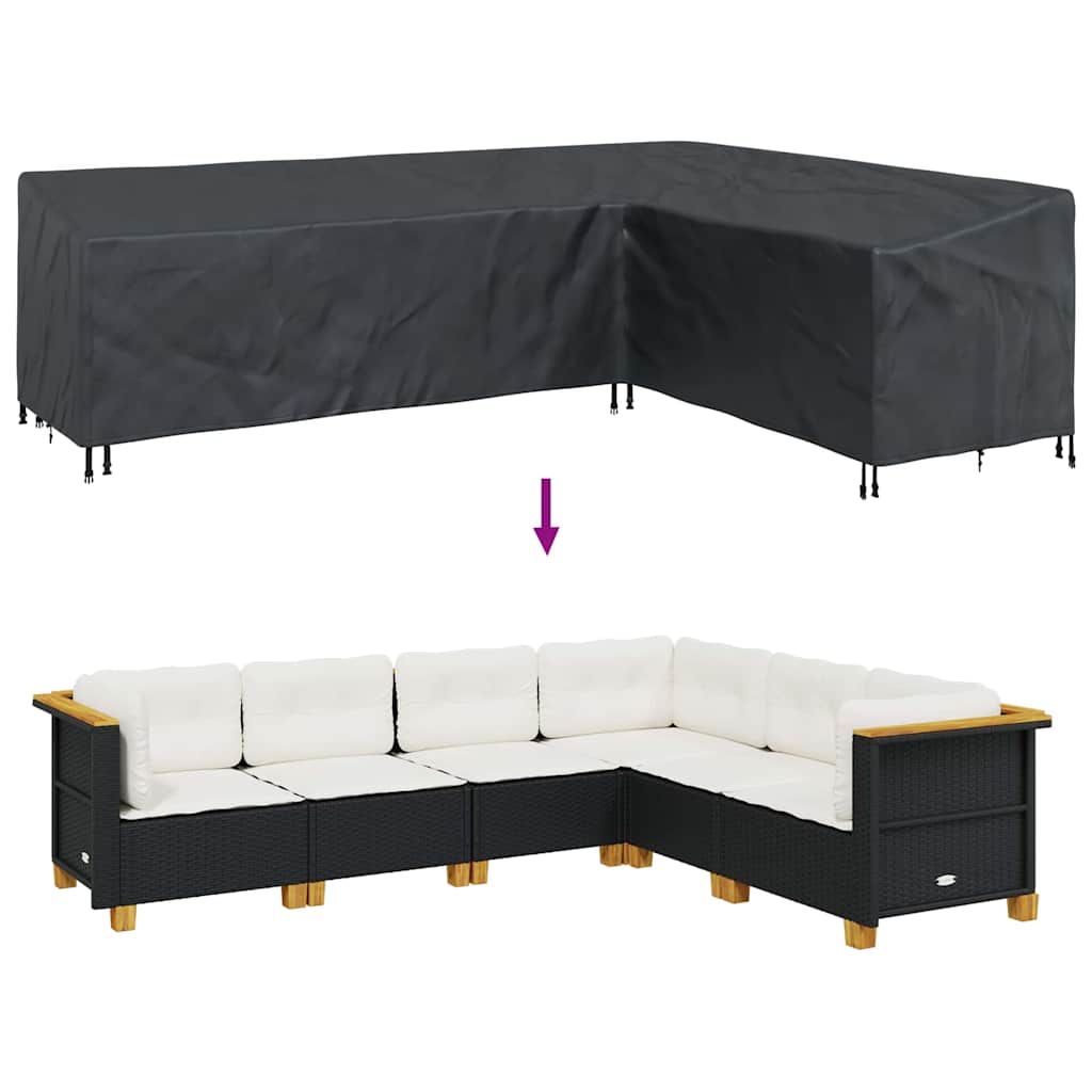Gartenmöbelabdeckung Schwarz 286 x 222 x 80 cm 600D-Gewebe