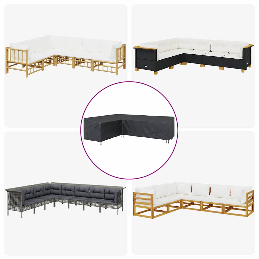 Gartenmöbelabdeckung Schwarz 286 x 222 x 80 cm 600D-Gewebe
