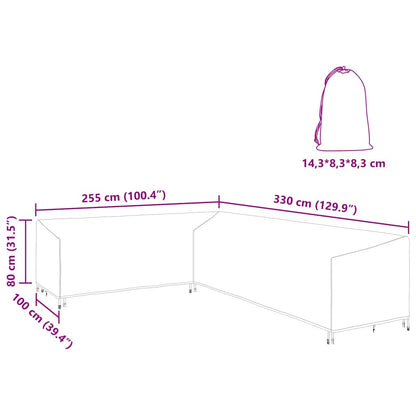 Gartenmöbelabdeckung 330 x 255 x 80 cm 420D Oxford Stoff