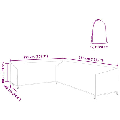 Gartenmöbelabdeckung 355 x 275 x 80 cm 210D Oxford Stoff