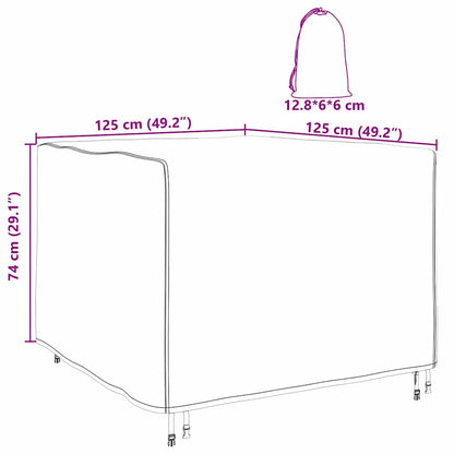 Schutzhülle für Gartenmöbel 125 x 125 x 74 cm 600D-Gewebe