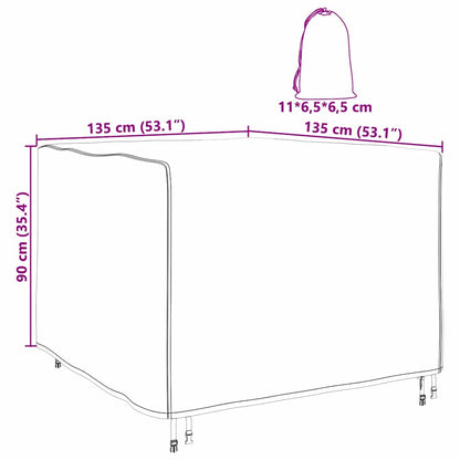 Schutzhülle für Gartenmöbel 135 x 135 x 90 cm 420D Stoff