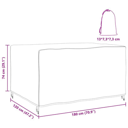 Gartenmöbelabdeckung Schwarz 180 x 120 x 74 cm 210D
