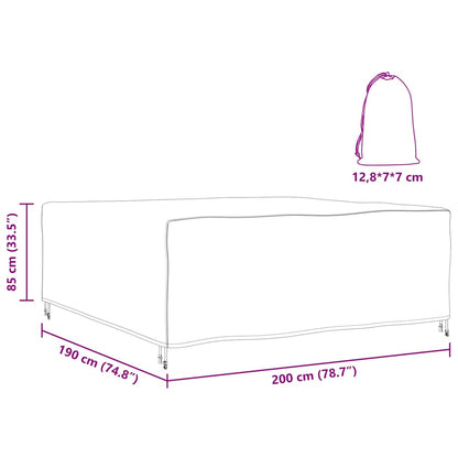 Gartenmöbelabdeckung Schwarz 200 x 190 x 85 cm 600D