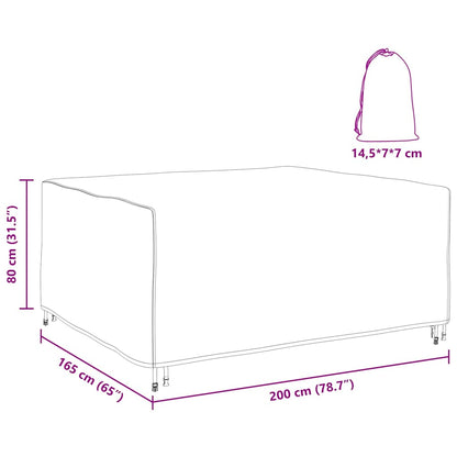 Gartenmöbelabdeckung Schwarz 200 x 165 x 80 cm 420D