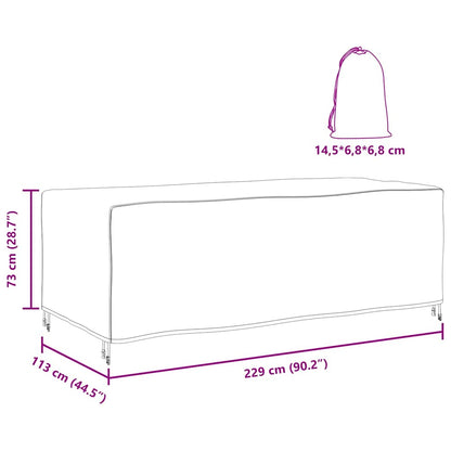 Gartenmöbelabdeckung Schwarz 229 x 113 x 73 cm 210D