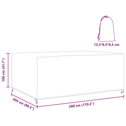 Gartenmöbelabdeckung Schwarz 280 x 204 x 106 cm 420D