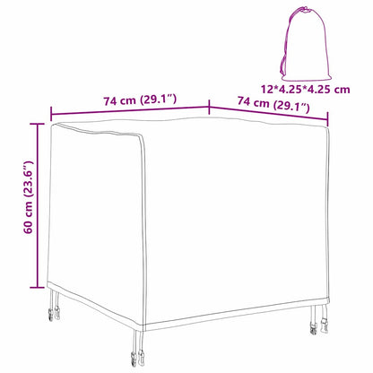 Gartenmöbelabdeckung Schwarz 74 x 74 x 60 cm 210D Oxford Stoff