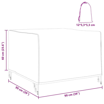 Gartenmöbelabdeckung Schwarz 99 x 99 x 60 cm 600D Oxford Stoff
