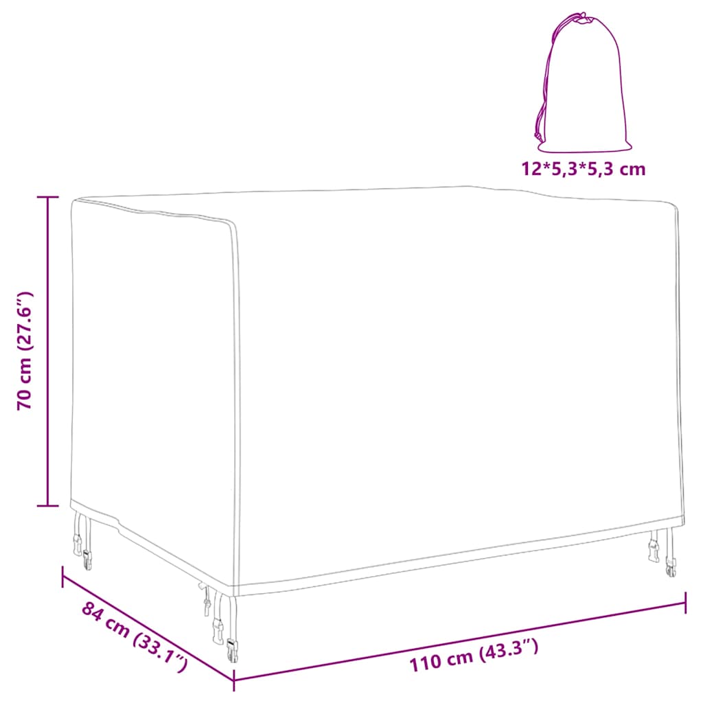 Gartenmöbelabdeckung Schwarz 110 x 84 x 70 cm 210D Oxford Stoff