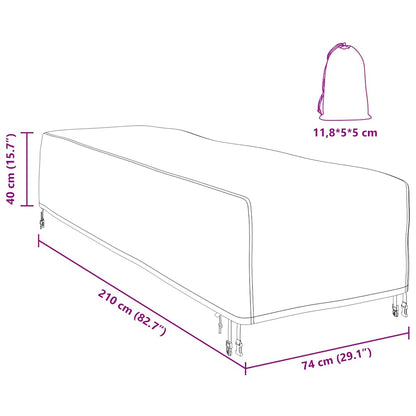 Gartenmöbelabdeckung 210 x 74 x 40 cm 210D Oxford Stoff