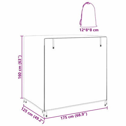 Schutzhülle für Gartenmöbel 175 x 125 x 160 cm 600D-Gewebe