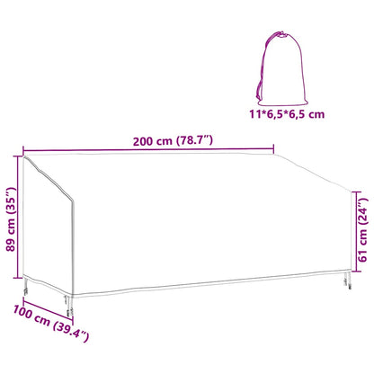 Schutzhülle für Gartenmöbel 200 x 100 x 89 cm 420D Oxford Stoff