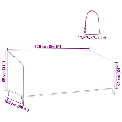 Schutzhülle für Gartenmöbel 220 x 100 x 89 cm 600D Oxford Stoff