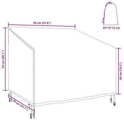 Schutzhülle für Gartenmöbel 96 x 79 x 74 cm 210D Oxford Stoff