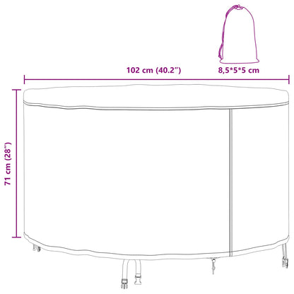 Gartenmöbelabdeckung Schwarz 102 x 102 x 71 cm 600D-Gewebe