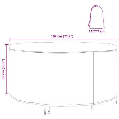 Gartenmöbelabdeckung Schwarz 182 x 182 x 85 cm 600D-Gewebe
