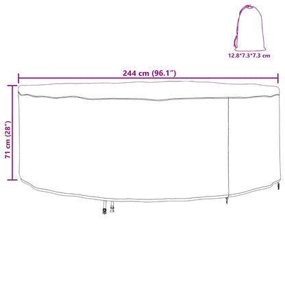 Schutzhülle für Gartenmöbel 244 x 244 x 71 cm 210D Oxford Stoff