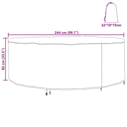 Schutzhülle für Gartenmöbel 244 x 244 x 85 cm 210D Oxford Stoff