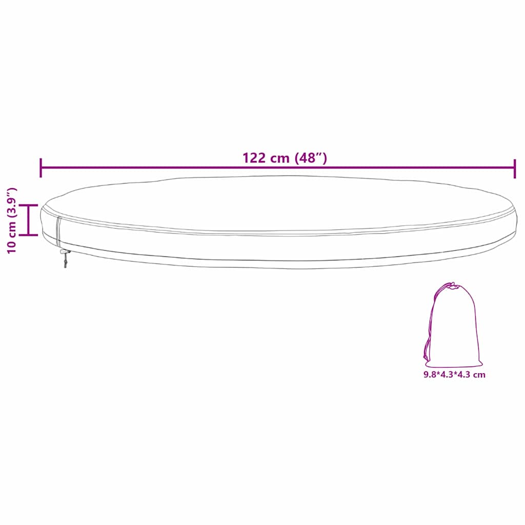 Schutzhülle für Gartenmöbel 122 x 122 x 10 cm 600D Oxford Stoff
