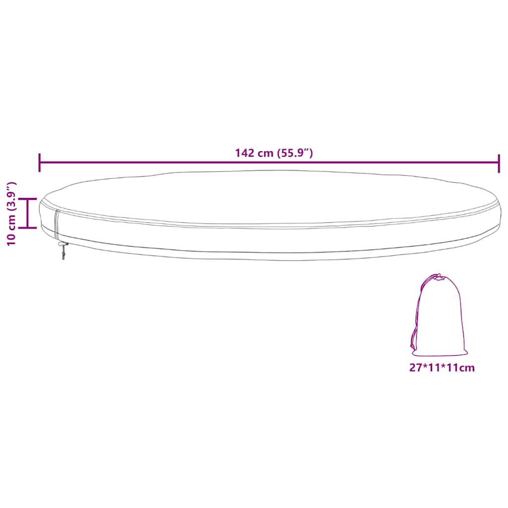 Schutzhülle für Gartenmöbel 142 x 142 x 10 cm 420D Oxford Stoff