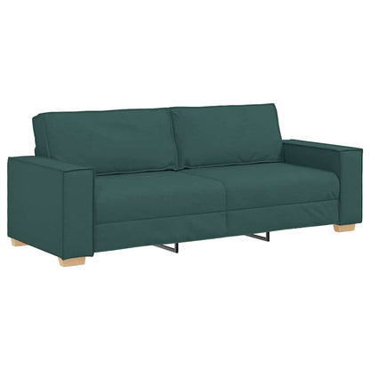 3-Sitzer Sofa mit Kissen Dunkelgrün 220 x 78 x 84 cm Stoff