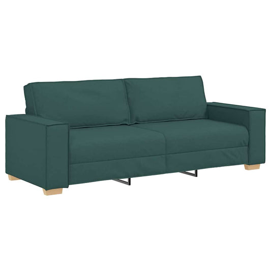 3-Sitzer Sofa mit Kissen Dunkelgrün 220 x 78 x 84 cm Stoff