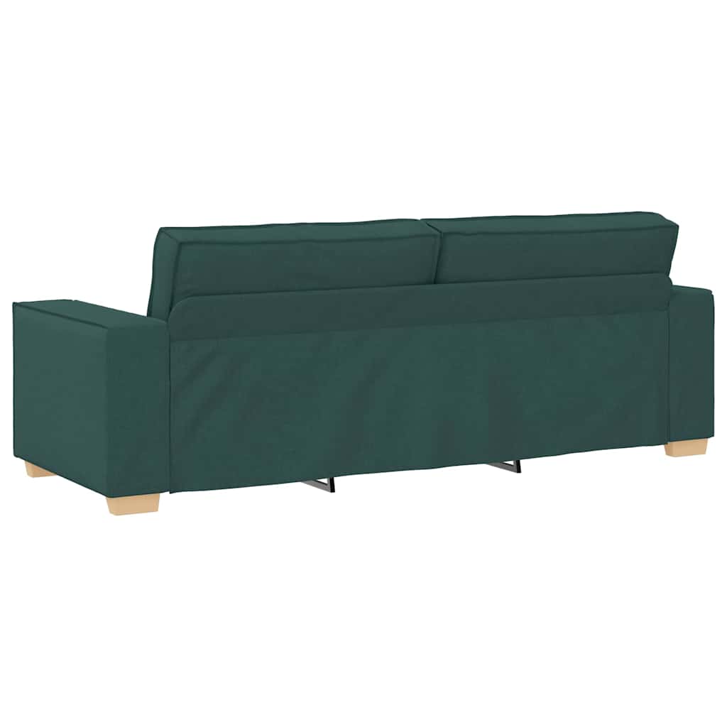 3-Sitzer Sofa mit Kissen Dunkelgrün 220 x 78 x 84 cm Stoff