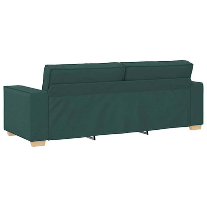 3-Sitzer Sofa mit Kissen Dunkelgrün 220 x 78 x 84 cm Stoff