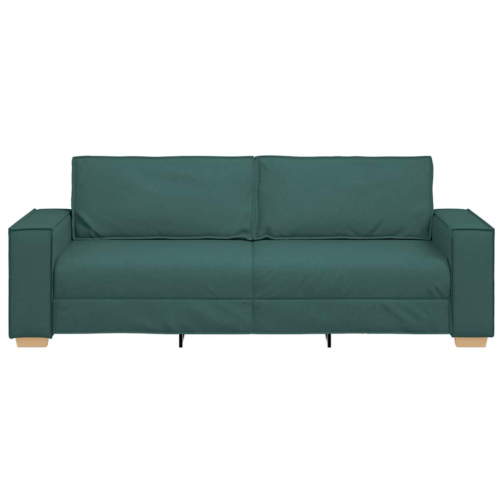 3-Sitzer Sofa mit Kissen Dunkelgrün 220 x 78 x 84 cm Stoff