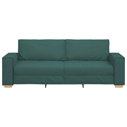3-Sitzer Sofa mit Kissen Dunkelgrün 220 x 78 x 84 cm Stoff