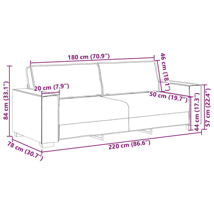 3-Sitzer Sofa mit Kissen Dunkelgrün 220 x 78 x 84 cm Stoff
