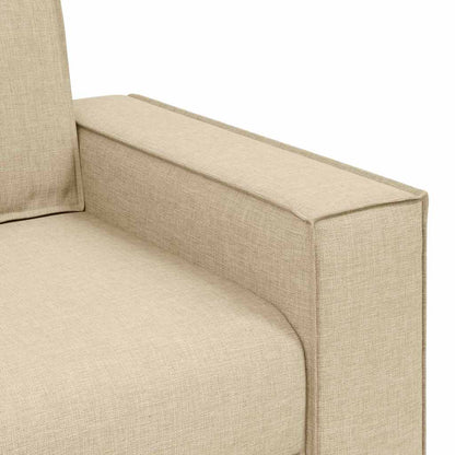 3-Sitzer Sofa mit Kissen Creme 220 x 78 x 84 cm Stoff