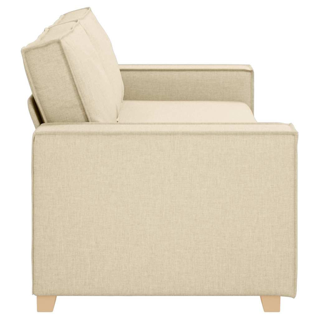 3-Sitzer Sofa mit Kissen Creme 220 x 78 x 84 cm Stoff