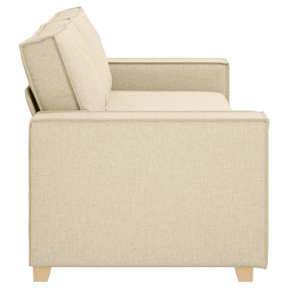 3-Sitzer Sofa mit Kissen Creme 220 x 78 x 84 cm Stoff
