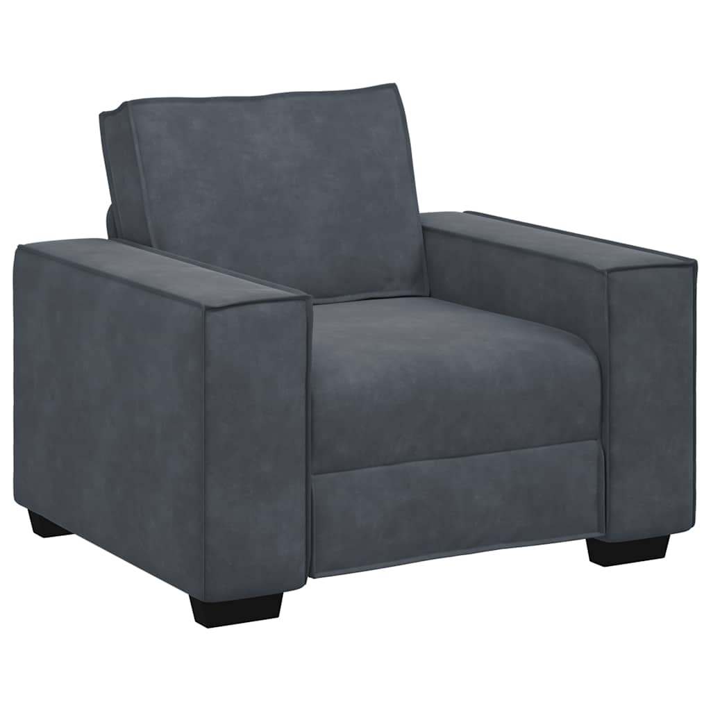 Sessel Dunkelgrau 60 cm Samt