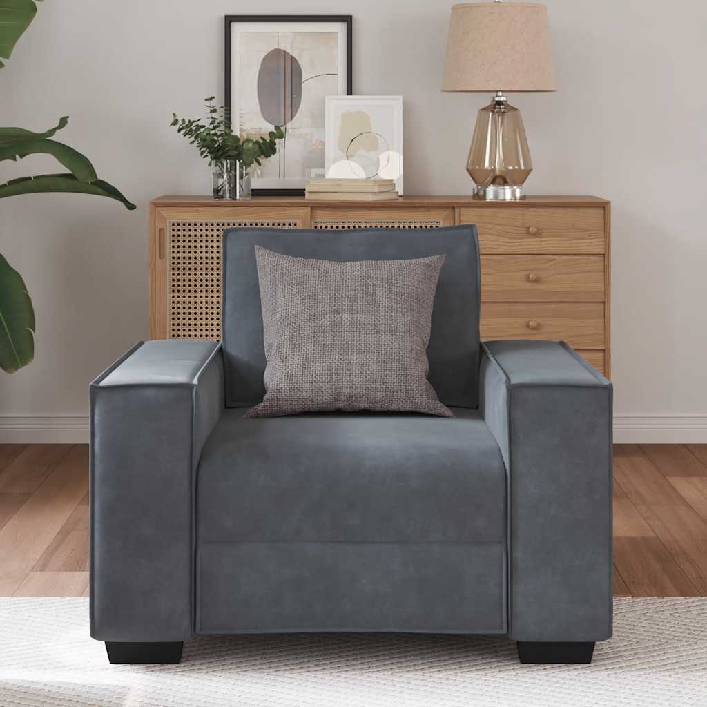 Sessel Dunkelgrau 60 cm Samt