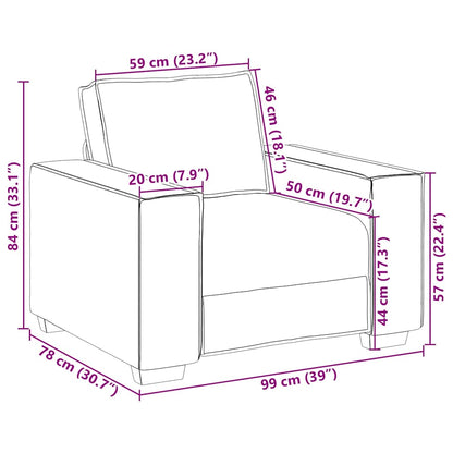 Sessel Braun 60 cm Samt