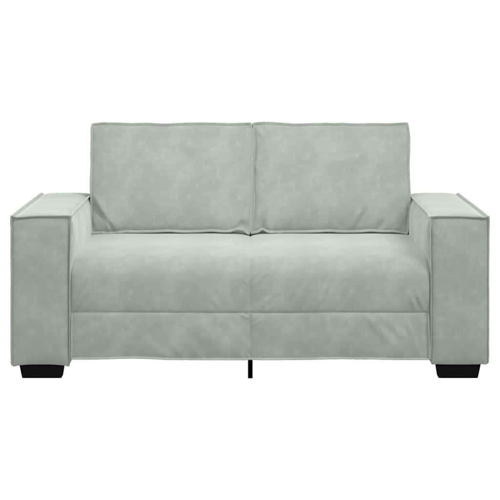 2-Sitzer-Sofa Hellgrau 120 cm Samt