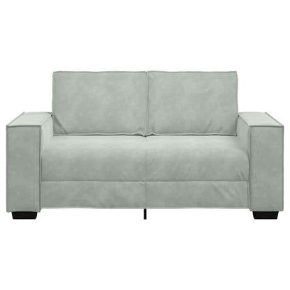 2-Sitzer-Sofa Hellgrau 120 cm Samt