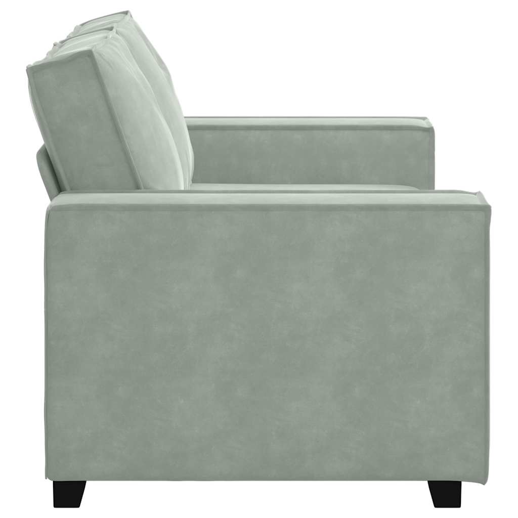 2-Sitzer-Sofa Hellgrau 120 cm Samt