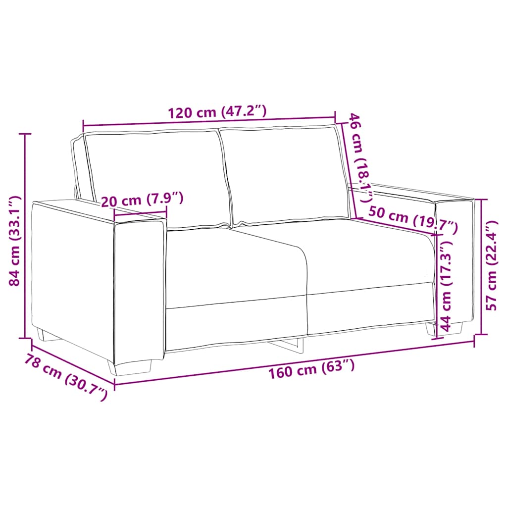 2-Sitzer-Sofa Dunkelgrün 120 cm Samt