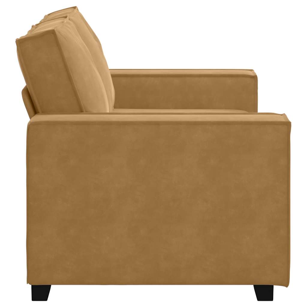 2-Sitzer-Sofa Braun 120 cm Samt
