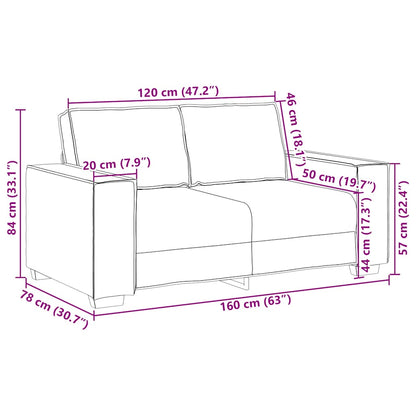 2-Sitzer-Sofa Braun 120 cm Samt