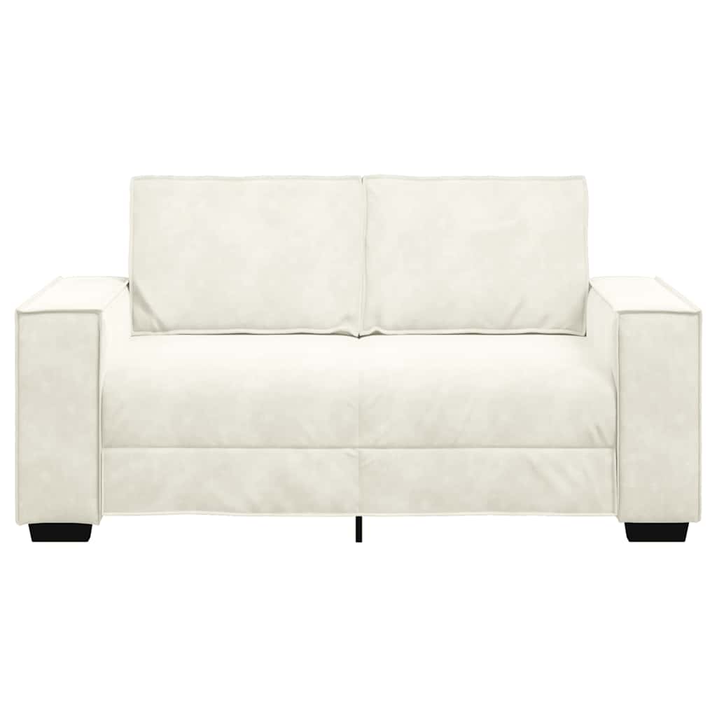 2-Sitzer-Sofa Creme 120 cm Samt