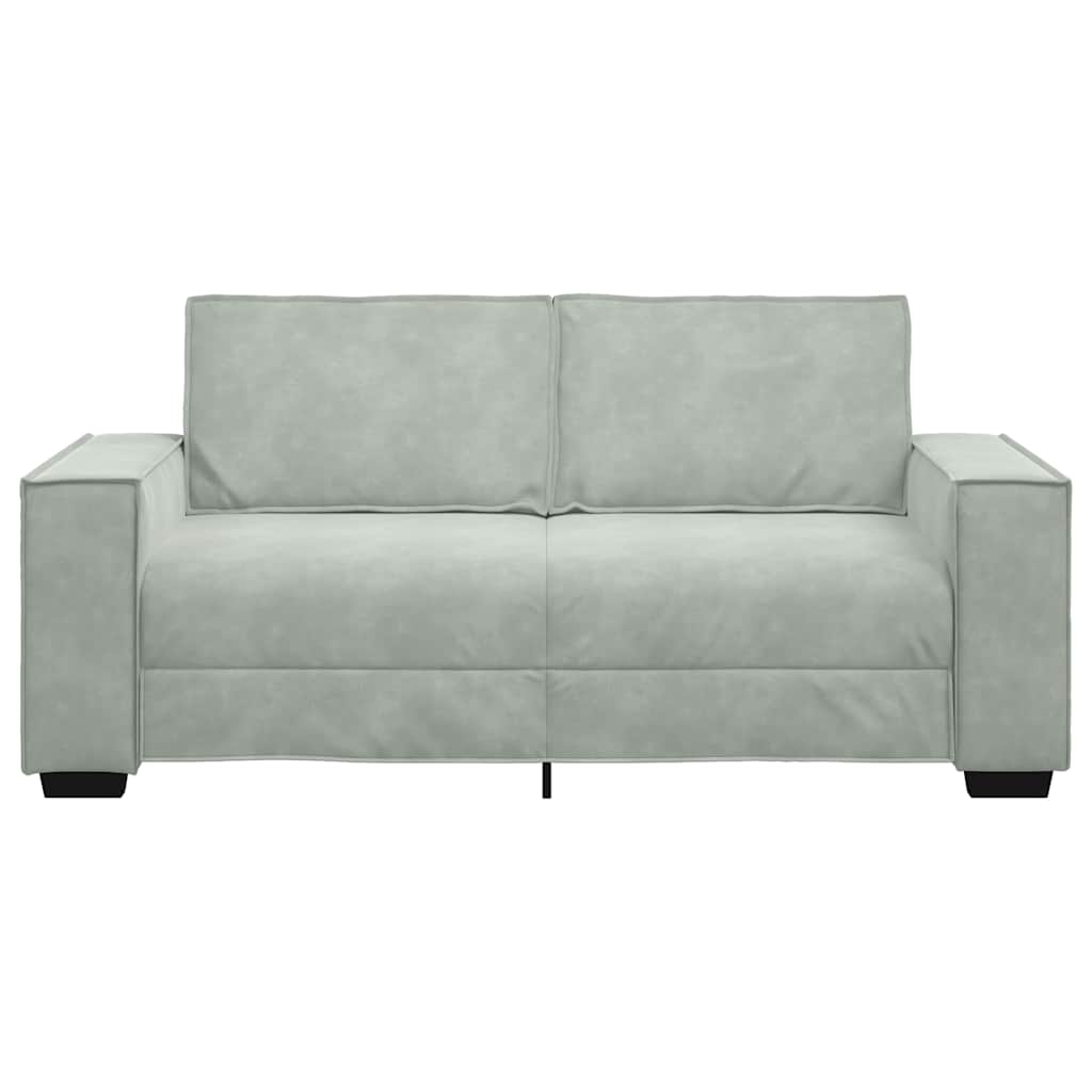 2-Sitzer-Sofa Hellgrau 140 cm Samt
