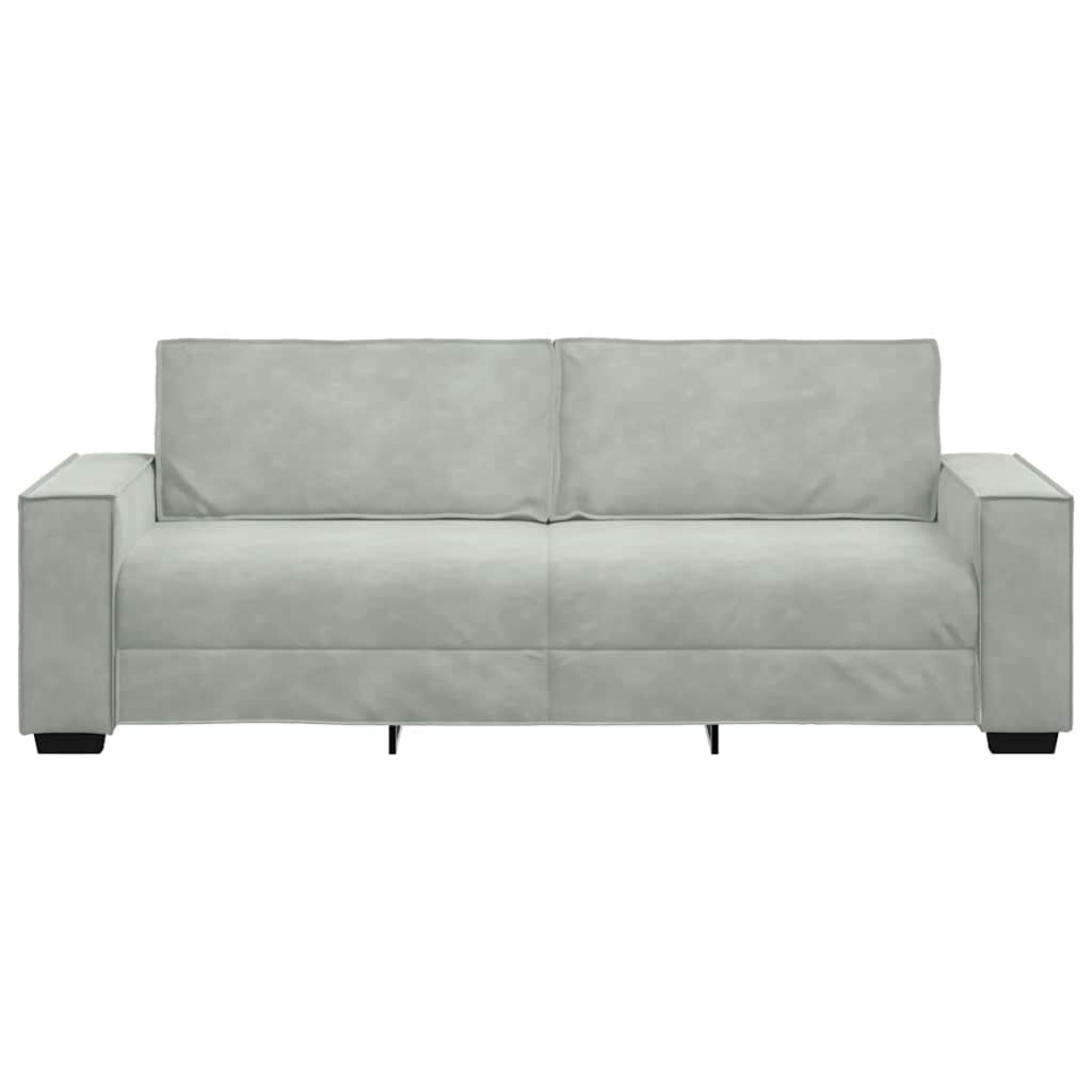 3-Sitzer-Sofa Hellgrau 180 cm Samt